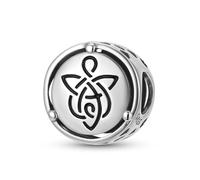 ZUOHUI Charm in argento Sterling S925 con nodo celtico dell'angelo | Compatibile con braccialetti Pandora e creazione di gioielli fai da te | Regalo di compleanno for donne, sorelle e mamme (12 mm)