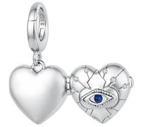 ZUOHUI Charm Medaglione Cuore Malocchio 925 Argento for Pandora Bracciale