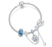 ZUOHUI Charms da donna in argento sterling 925 con fate del ghiaccio e della neve, per braccialetti Pandora, fiocchi di neve invernali, regalo fai da te per la creazione di gioielli(19CM-set)