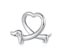 ZUOHUI Ciondoli a forma di bassotto in argento sterling 925 da donna for braccialetti Pandora fai da te e creazione di gioielli(SCC2953)