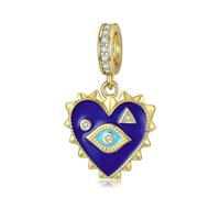 ZUOHUI Ciondoli a forma di cuore con occhio del diavolo in argento sterling 925 da donna for braccialetti Pandora fai da te e creazione di gioielli(PD0713)