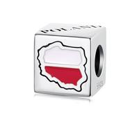 ZUOHUI Ciondoli con perline da donna in argento sterling S925 - Perline a cubo souvenir USA Polonia Italia Francia per la creazione di gioielli fai da te e braccialetti Pandora(SCC3166)