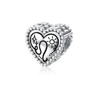 ZUOHUI Ciondoli fai da te a forma di cuore in argento sterling 925 con simboli dello zodiaco - 12 perline con costellazioni for bracciali e collane | Un regalo significativo for compleanni, festa dell