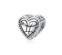 ZUOHUI Ciondoli fai da te a forma di cuore in argento sterling 925 con simboli dello zodiaco - 12 perline con costellazioni for bracciali e collane | Un regalo significativo for compleanni, festa dell