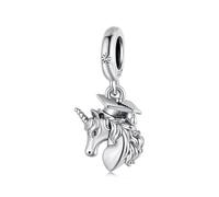 ZUOHUI Ciondoli in argento sterling 925 - Collezione di ciondoli a forma di cappello di laurea e animale con dettagli in smalto, compatibili con Pandora/Biagi/Troll/Chamilia (confezione regalo inclusa