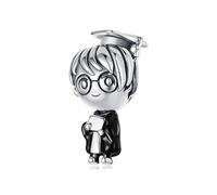 ZUOHUI Ciondoli in argento sterling 925 - Collezione di ciondoli a forma di cappello di laurea e animale con dettagli in smalto, compatibili con Pandora/Biagi/Troll/Chamilia (confezione regalo inclusa