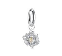 ZUOHUI Ciondoli in argento sterling, ciondoli a forma di fiore e lumaca in argento S925 for gioielli fai-da-te compatibili con i braccialetti Pandora(Peony)
