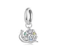ZUOHUI Ciondoli in argento sterling, ciondoli a forma di fiore e lumaca in argento S925 for gioielli fai-da-te compatibili con i braccialetti Pandora(Little Snail)