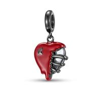 ZUOHUI Ciondoli in argento Sterling S925 for bracciale Pandora - Gioielli fai da te a forma di teschio a forma di cuore gotico, ciondoli placcati in oro nero for donna, regali for sorella, mamma, comp