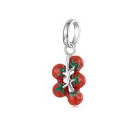 ZUOHUI Ciondoli in argento Sterling S925 per donna con nodo cinese, sacchetto portafortuna, perline fai da te a forma di biancospino e pomodoro, regalo per lei(Cherry Tomato)