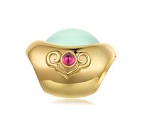 ZUOHUI Ciondoli in argento sterling S925 per il Capodanno - Leone portafortuna, Lucchetto della pace, Lingotto d'oro, per braccialetti in stile Pandora e braccialetti europei da donna.(SCC3256)