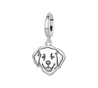 ZUOHUI Ciondolo a forma di cane Border Collie in argento Sterling S925 per bracciale Pandora, creazione di gioielli con animali fai da te, regalo di compleanno per donne(Golden Retriever SCC3216)