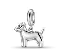 ZUOHUI Ciondolo a forma di cane minimalista ossidato in argento sterling 925 da donna for bracciale Pandora(Shiba Inu)
