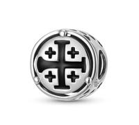 ZUOHUI Ciondolo a forma di croce di Gerusalemme in argento sterling 925 da donna for bracciale Pandora