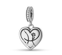 ZUOHUI Ciondolo a forma di cuore con 12 costellazioni in argento sterling 925 da donna for bracciale Pandora(Gemini)