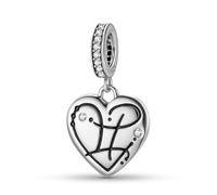 ZUOHUI Ciondolo a forma di cuore con 12 costellazioni in argento sterling 925 da donna for bracciale Pandora(Pisces)