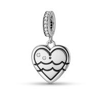 ZUOHUI Ciondolo a forma di cuore con 12 costellazioni in argento sterling 925 da donna for bracciale Pandora(Aquarius)