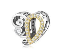ZUOHUI Ciondolo a forma di cuore LOVE in argento Sterling 925 fai da te da donna con design cavo - Accessorio for la creazione di gioielli inciso for bracciali e collane | Regalo romantico for San Val