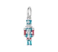 ZUOHUI Ciondolo a forma di schiaccianoci in argento Sterling S925 - Ciondolo con angelo custode e zircone for gioielli fai da te (2,7x0,8 cm)