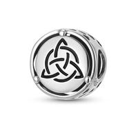 ZUOHUI Ciondolo con nodo celtico Triquetra in argento Sterling - Ciondoli fai da te in argento 925 for bracciali, collane e portachiavi, regalo da donna for compleanno e festa della mamma