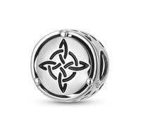 ZUOHUI Ciondolo con nodo della strega in argento sterling 925 | Perlina traforata | Adatto a Pandora | Gioielli fai da te | Regalo protettivo for le donne