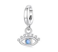 ZUOHUI Ciondolo con occhio maligno in argento Sterling S925 con chiusura a moschettone - Creazione di gioielli fai da te, regalo for donne, sorelle, madri - Regolabile for bracciali, collane e portach