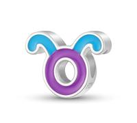 ZUOHUI Ciondolo con perlina a forma di goccia d'olio colorata con 12 costellazioni in argento sterling 925 da donna, for bracciale Pandora(Taurus)