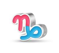 ZUOHUI Ciondolo con perlina a forma di goccia d'olio colorata con 12 costellazioni in argento sterling 925 da donna, for bracciale Pandora(Capricorn)