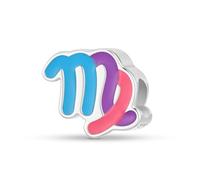 ZUOHUI Ciondolo con perlina a forma di goccia d'olio colorata con 12 costellazioni in argento sterling 925 da donna, for bracciale Pandora(Virgo)