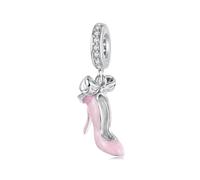 ZUOHUI Ciondolo con perline a forma di tacco in argento Sterling S925, serie Champagne - Compatibile con bracciali Pandora, Biagi, Troll e Chamilia - Regalo di gioielli fai da te for portachiavi, coll