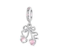 ZUOHUI Ciondolo con perline a forma di tacco in argento Sterling S925, serie Champagne - Compatibile con bracciali Pandora, Biagi, Troll e Chamilia - Regalo di gioielli fai da te for portachiavi, coll