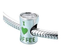 ZUOHUI Ciondolo con perline creative della serie Coffee in argento Sterling S925 - Compatibile con bracciali Pandora, Biagi, Troll e Chamilia - Regalo di gioielli fai da te for portachiavi, collane, b