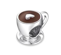ZUOHUI Ciondolo con perline creative della serie Coffee in argento Sterling S925 - Compatibile con bracciali Pandora, Biagi, Troll e Chamilia - Regalo di gioielli fai da te for portachiavi, collane, b