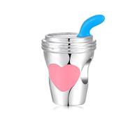 ZUOHUI Ciondolo con perline creative della serie Coffee in argento Sterling S925 - Compatibile con bracciali Pandora, Biagi, Troll e Chamilia - Regalo di gioielli fai da te for portachiavi, collane, b