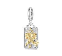 ZUOHUI Ciondolo da donna con 12 simboli dello zodiaco in argento Sterling 925 for la creazione di gioielli - Accessori fai da te unici con perline for bracciali e collane | Regalo for compleanni, fest