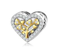 ZUOHUI Ciondolo fai da te a forma di albero della vita in argento sterling 925 da donna - Accessorio for la creazione di gioielli con foro grande for bracciali e collane | Regalo sentimentale for comp