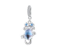 ZUOHUI Ciondolo fai da te a forma di rana in argento sterling 925 con pietra di luna - Accessorio for la creazione di gioielli a tema animale for bracciali e collane | unico for compleanni, fes