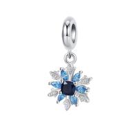 ZUOHUI Ciondolo natalizio fai da te a forma di cuore con fiocco di neve in argento sterling 925 con zircone - Accessorio for la creazione di gioielli invernali for bracciali e collane | Regalo for com