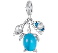 ZUOHUI Guscio Tartaruga Charm in rame placcato for Pandora Bracciale | Pendente platino compatibile con Troll Biagi Chamilia Perla Oceano DIY Forniture Gioielleria Regalo for Lei