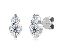 ZUOHUI Orecchini a cerchio piccoli in argento sterling S925 con simbolo dell'infinito in moissanite da donna, ipoallergenici for regalo di viaggio di nozze in ufficio