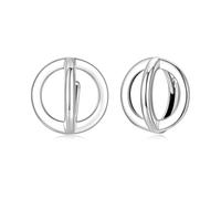 ZUOHUI Orecchini a cerchio sferici in argento sterling 925 con texture metallica for pelli sensibili, da donna, con scatola