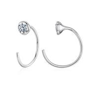 ZUOHUI Orecchini geometrici in moissanite D-Colour in argento sterling 925 for donna - Piccoli orecchini a cerchio | Accessori alla moda for il tragitto casa-lavoro e for l'uso quotidiano