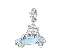 ZUOHUI Perline Charm Gatto Bus Rosa in Rame Placcato for Pandora Bracciale