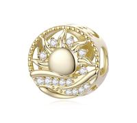 ZUOHUI Perline Charm Stella Luna in Rame Placcato for Pandora Bracciale DIY
