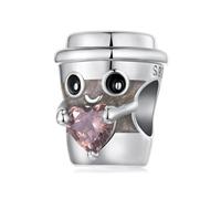 ZUOHUI Perline con ciondolo a forma di tazza da caffè in argento Sterling S925 da donna, compatibili con bracciali e collane Pandora, Biagi, Troll e Chamilia. Creazione di gioielli fai da te.