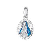 ZUOHUI S925 Sterling Silver Virgin Mary Evil Eye Charm Perlina fai da te for bracciali e collane, Regalo sentimentale for donne, moglie, madre(BSC1231)