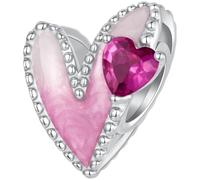 ZUOHUI Set di Perline Charm Orsetto Cuore 925 Argento for Pandora Bracciale | Fiocco Smalto compatibile con Troll Biagi Chamilia Bracciale Carine DIY Forniture Gioielleria Regalo for Lei