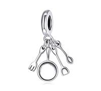 ZUOHUI Women's S925 Sterling Silver Charm Dangle Bead, Kitchenware Set Living Tableware Pan Compatible with all European Style Charm Bracelets and Necklaces SCC1888