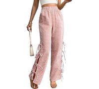 ZUOLAIYIN Pantaloni da donna con motivo a pagina, adatti per camminare, casual, per la casa, 1 rosa, L