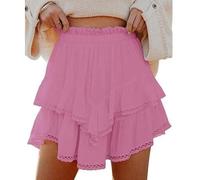 ZUOLAIYIN Summer Women's High Waist Solid Colored Cake Style Mini Skirt Fashionable Half Skirt, 1 pesca, XL